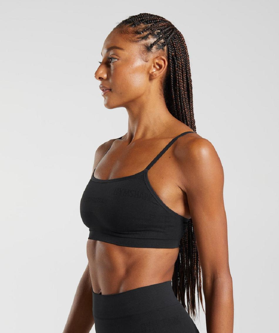 Gymshark Seamless Jacquard Ženske Bralette Crne | HR 3173ZUT